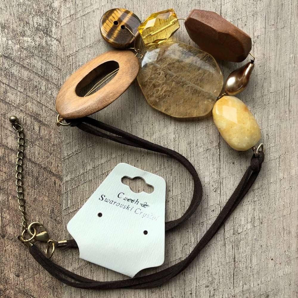 Natural Elements Radiant Necklace, Boho, Healing Crystal, Wedding Guest